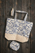 Elegant Flower Bundle Tote, Personal Bag, Keychain