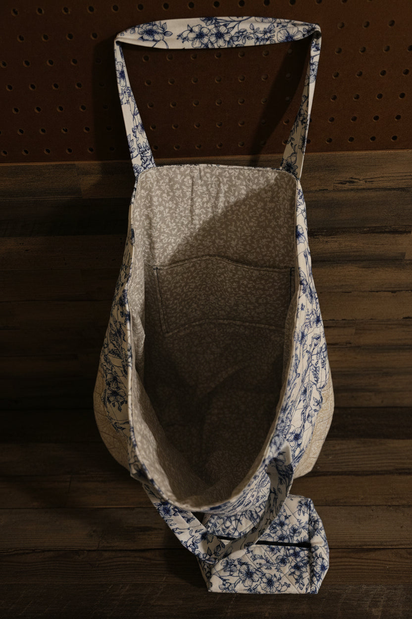 Elegant Flower Bundle Tote, Personal Bag, Keychain