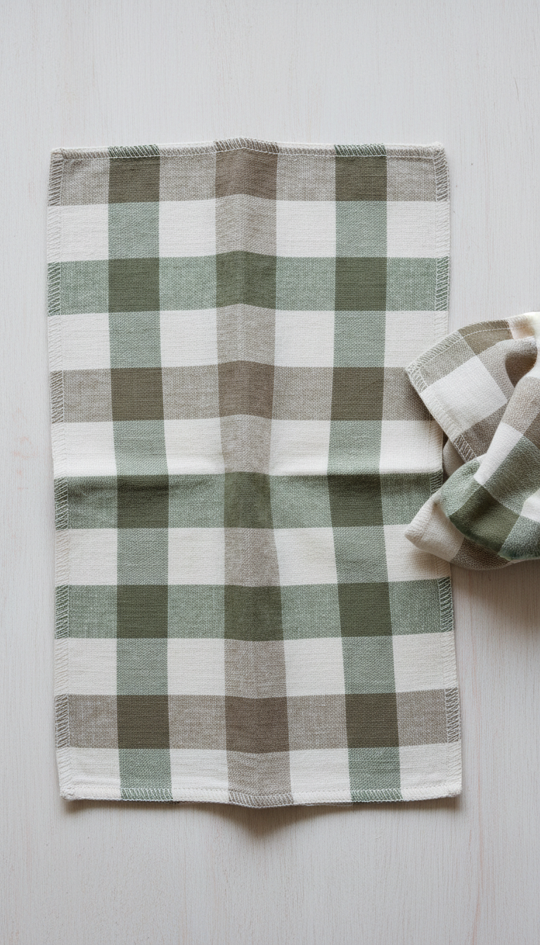 Hand-Sewn Cotton Farmhouse Tea Towel