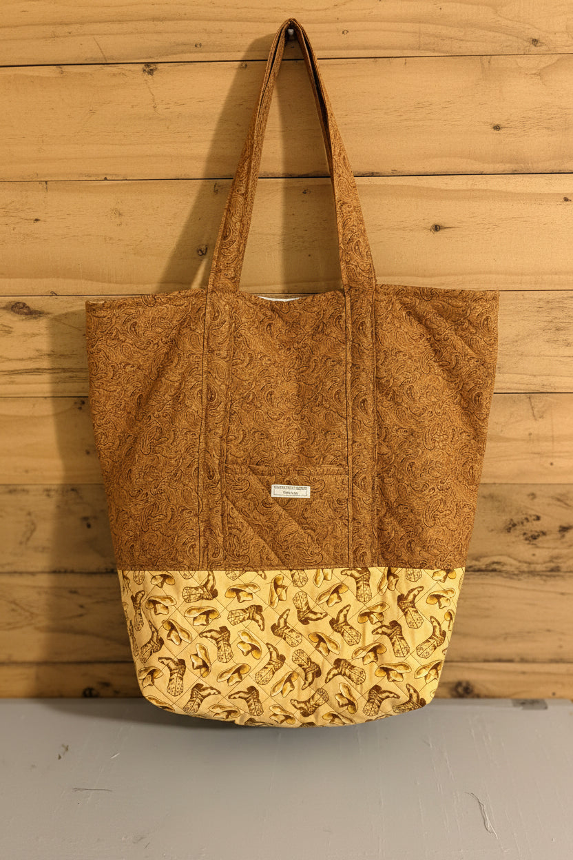 Cowboy Themed Bundle Tote, Personal Bag, Keychain