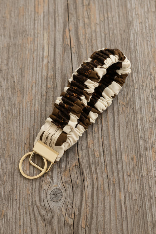 Cow Print Scrunchy Keychain